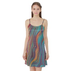 Colorful Sketch Satin Night Slip by bloomingvinedesign