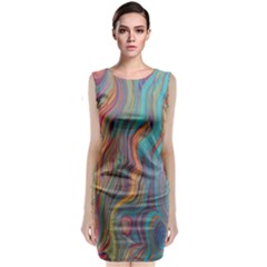 Colorful Sketch Classic Sleeveless Midi Dress