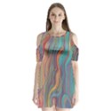 Colorful sketch Shoulder Cutout Velvet One Piece View1