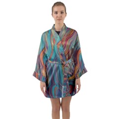 Colorful Sketch Long Sleeve Kimono Robe by bloomingvinedesign