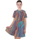 Colorful sketch Short Sleeve Shoulder Cut Out Dress  View1