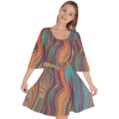 Colorful Sketch Velour Kimono Dress by bloomingvinedesign