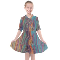 Colorful Sketch Kids  All Frills Chiffon Dress