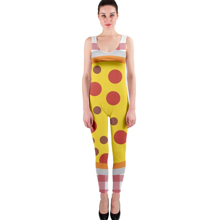 Pizza Table Pepperoni Sausage Copy One Piece Catsuit