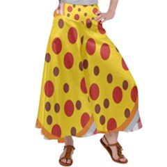 Pizza Table Pepperoni Sausage Copy Satin Palazzo Pants by Nexatart