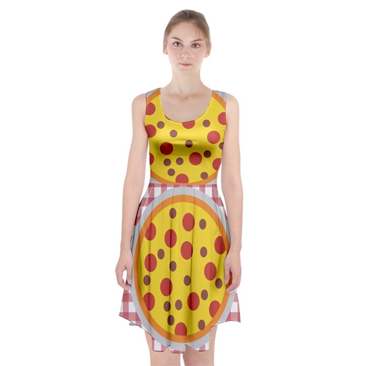 Pizza Table Pepperoni Sausage Copy Racerback Midi Dress