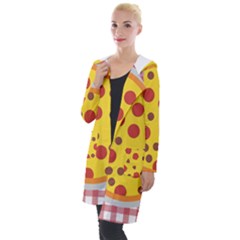 Pizza Table Pepperoni Sausage Copy Hooded Pocket Cardigan by Nexatart