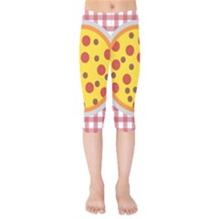 Pizza Table Pepperoni Sausage Copy Kids  Capri Leggings  by Nexatart