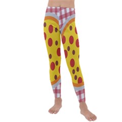 Pizza Table Pepperoni Sausage Copy Kids  Lightweight Velour Leggings by Nexatart