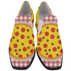 Pizza Table Pepperoni Sausage Copy Women Slip On Heel Loafers by Nexatart