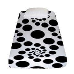 Dot Dots Round Black And White Fitted Sheet (single Size) by Nexatart