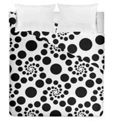 Dot Dots Round Black And White Duvet Cover Double Side (queen Size) by Nexatart