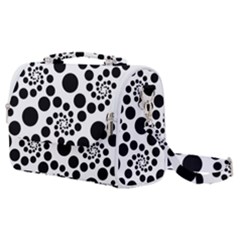 Dot Dots Round Black And White Satchel Shoulder Bag by Nexatart