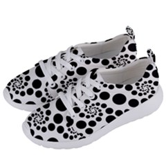 Dot Dots Round Black And White Women s Lightweight Sports Shoes by Nexatart