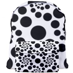 Dot Dots Round Black And White Giant Full Print Backpack by Nexatart