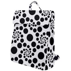 Dot Dots Round Black And White Flap Top Backpack