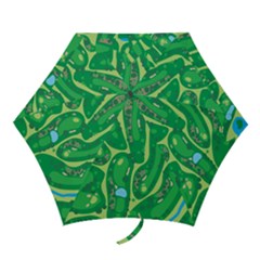 Golf Course Par Golf Course Green Copy Mini Folding Umbrellas by Nexatart