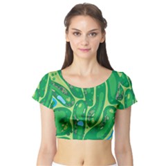 Golf Course Par Golf Course Green Copy Short Sleeve Crop Top by Nexatart