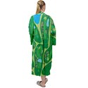 Golf Course Par Golf Course Green Copy Maxi Tie Front Velour Kimono View2