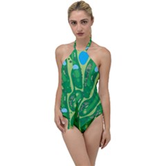 Golf Course Par Golf Course Green Copy Go With The Flow One Piece Swimsuit by Nexatart