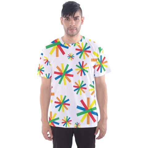 Celebrate Pattern Colorful Design Men s Sports Mesh Tee by Nexatart