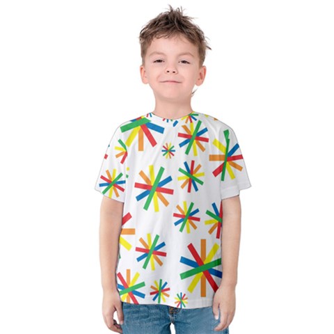 Celebrate Pattern Colorful Design Kids  Cotton Tee by Nexatart