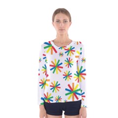 Celebrate Pattern Colorful Design Women s Long Sleeve Tee