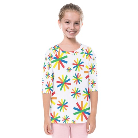 Celebrate Pattern Colorful Design Kids  Quarter Sleeve Raglan Tee by Nexatart