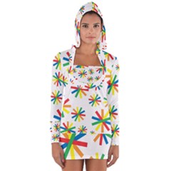 Celebrate Pattern Colorful Design Long Sleeve Hooded T-shirt by Nexatart