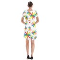 Celebrate Pattern Colorful Design Short Sleeve V-neck Flare Dress View2