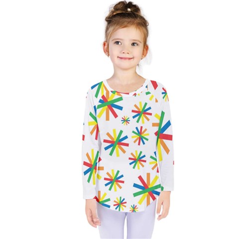 Celebrate Pattern Colorful Design Kids  Long Sleeve Tee by Nexatart