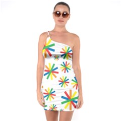 Celebrate Pattern Colorful Design One Soulder Bodycon Dress by Nexatart