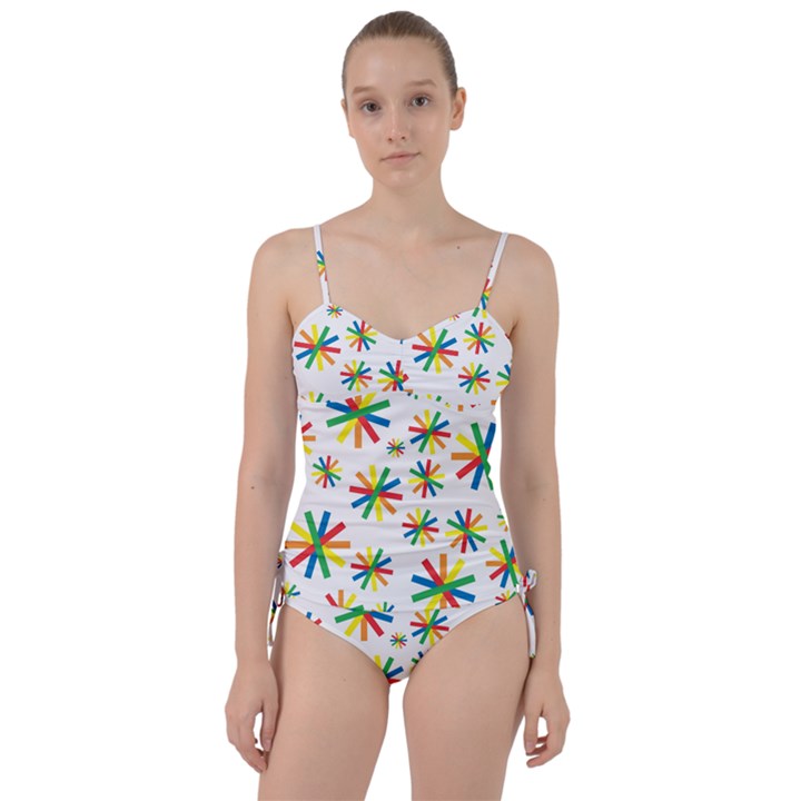 Celebrate Pattern Colorful Design Sweetheart Tankini Set