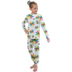 Celebrate Pattern Colorful Design Kids  Long Sleeve Set  by Nexatart