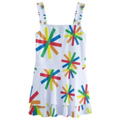 Celebrate Pattern Colorful Design Kids  Layered Skirt Swimsuit by Nexatart