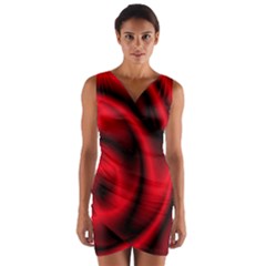 Background Red Color Swirl Wrap Front Bodycon Dress by Nexatart