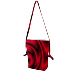 Background Red Color Swirl Folding Shoulder Bag by Nexatart