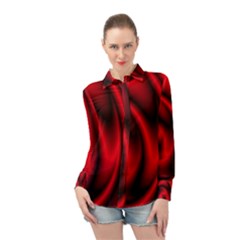 Background Red Color Swirl Long Sleeve Chiffon Shirt