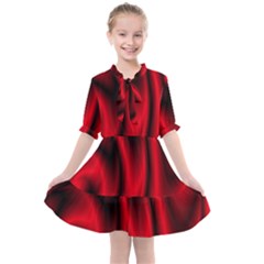 Background Red Color Swirl Kids  All Frills Chiffon Dress by Nexatart