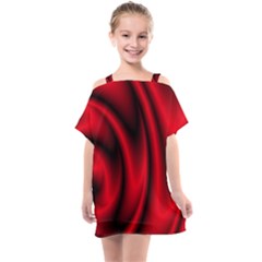 Background Red Color Swirl Kids  One Piece Chiffon Dress by Nexatart