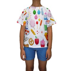 Summer Fair Food Goldfish Kids  Short Sleeve Swimwear by Nexatart