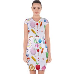 Summer Fair Food Goldfish Capsleeve Drawstring Dress  by Nexatart