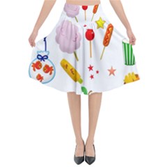 Summer Fair Food Goldfish Flared Midi Skirt by Nexatart