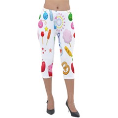 Summer Fair Food Goldfish Lightweight Velour Capri Leggings  by Nexatart