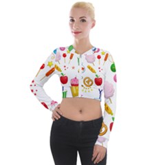 Summer Fair Food Goldfish Long Sleeve Cropped Velvet Jacket