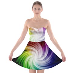 Rainbow Swirl Twirl Strapless Bra Top Dress by Nexatart