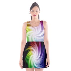 Rainbow Swirl Twirl Scoop Neck Skater Dress by Nexatart