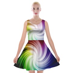 Rainbow Swirl Twirl Velvet Skater Dress by Nexatart