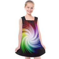 Rainbow Swirl Twirl Kids  Cross Back Dress