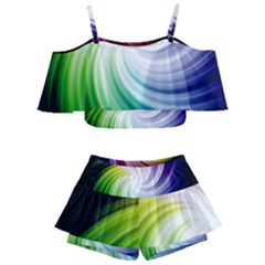 Rainbow Swirl Twirl Kids  Off Shoulder Skirt Bikini by Nexatart